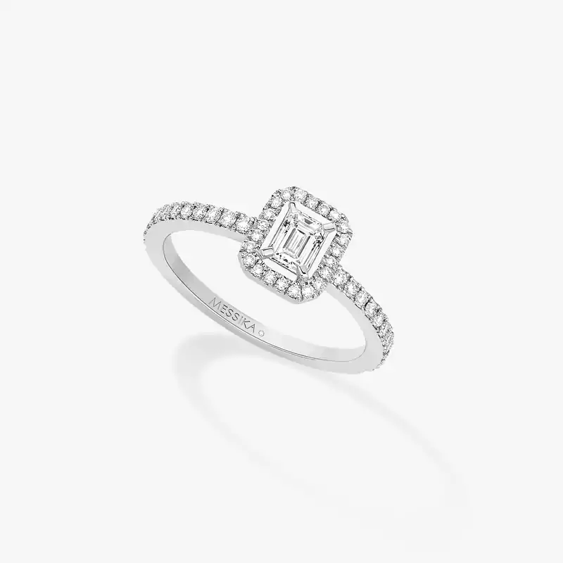 Ring For Her White Gold Diamond Solitaire M-Love Emeraude 08014-WG
