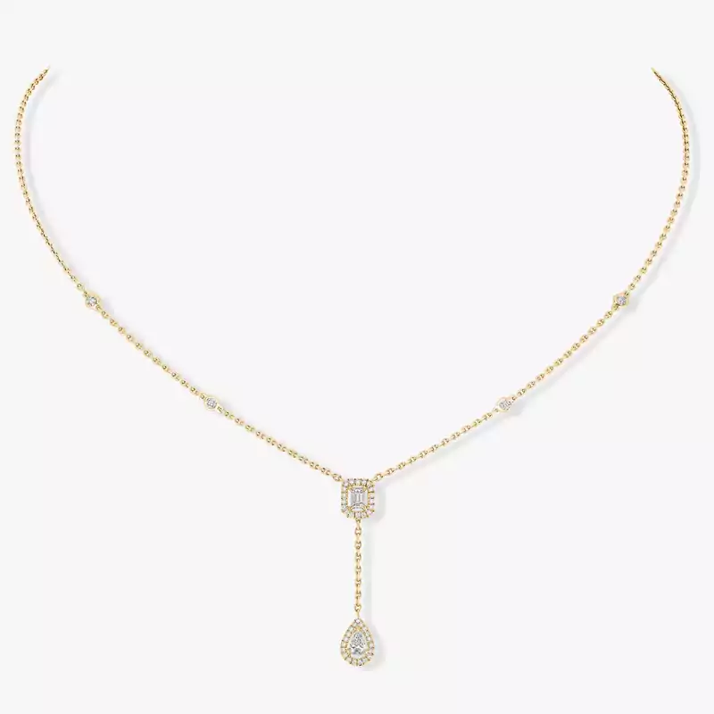Necklace For Her Yellow Gold Diamond My Twin Cravate 0,10ct x2 06693-YG