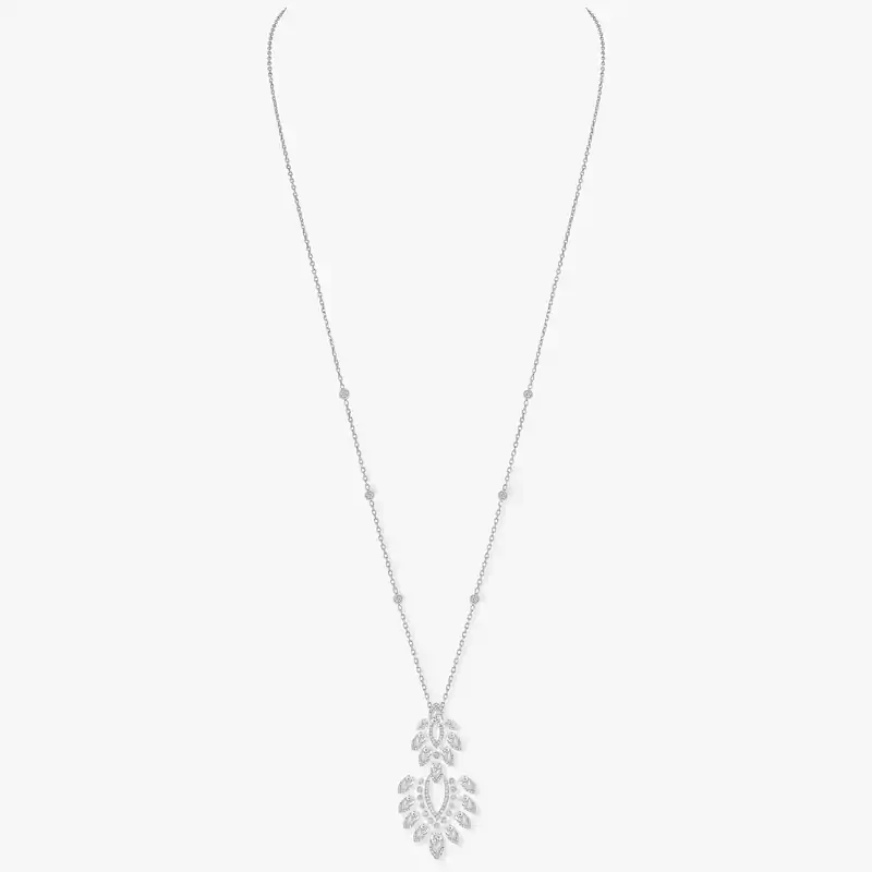 Desert Bloom Long Necklace White Gold For Her Diamond Necklace 07358-WG