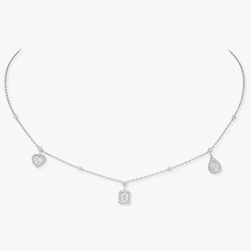 Necklace For Her White Gold Diamond My Twin Trio 3x0,15ct 11945-WG