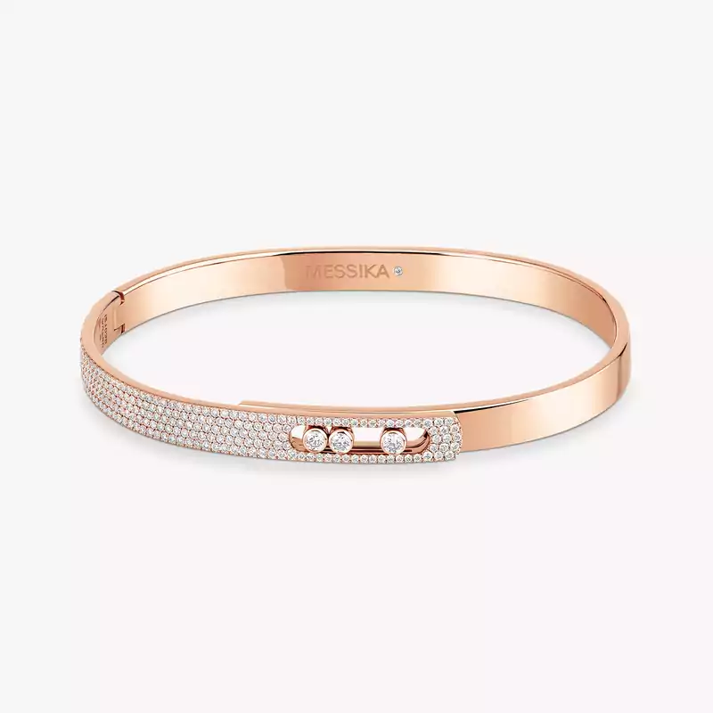 Bracelet For Her Pink Gold Diamond Move Noa Semi-Pavé Bangle SM 10093-PG