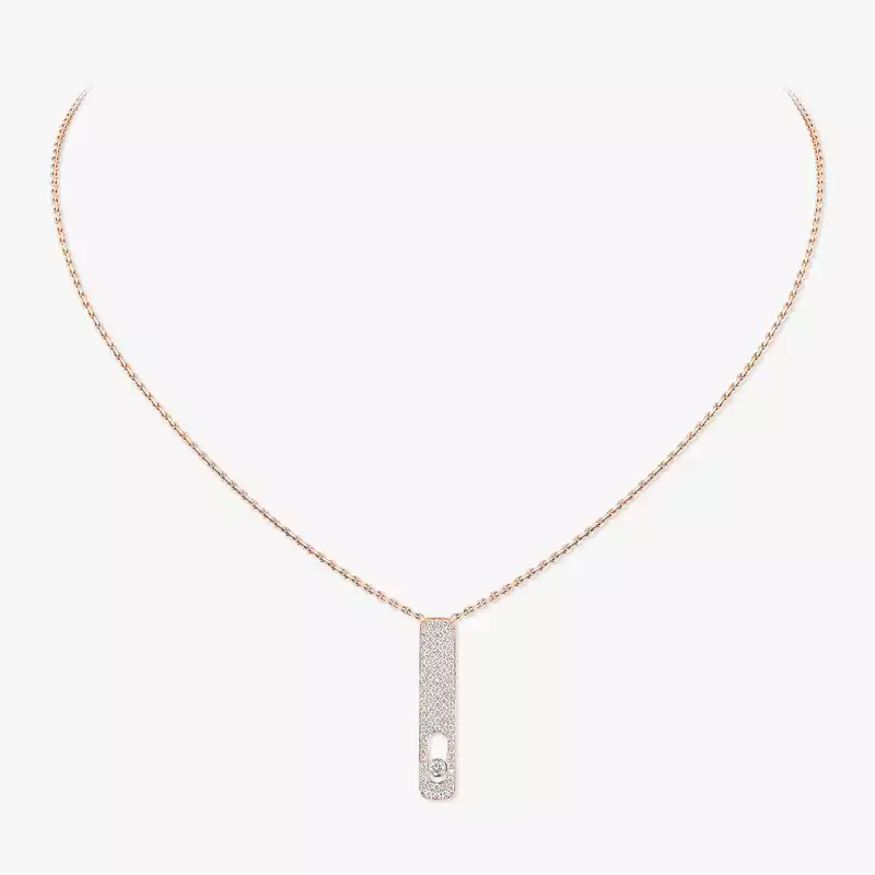 Necklace For Her Pink Gold Diamond My First Diamond Pavé 07520-PG