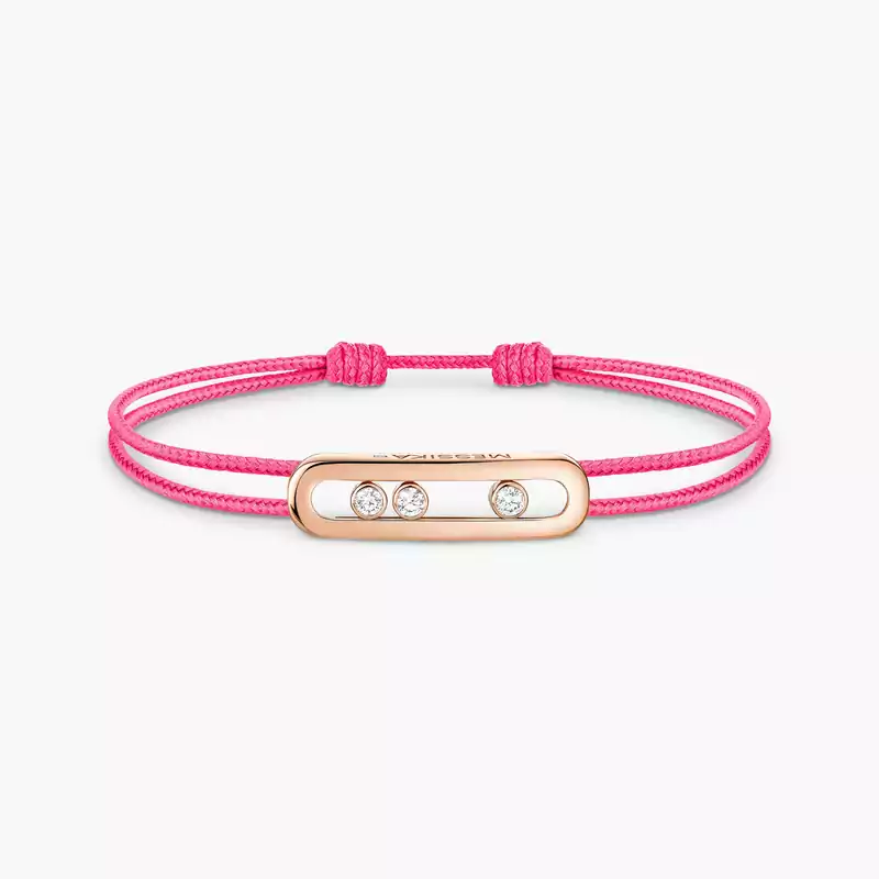 Messika CARE(S) Pink Cord Bracelet Pink Gold For Her Diamond Bracelet 14658-PG